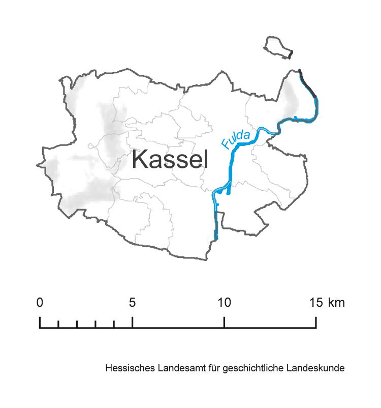 Stadt Kassel: Karte mit Gemeinde- und Gemarkungsgrenzen
